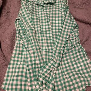 Green and White Checkered Shirt